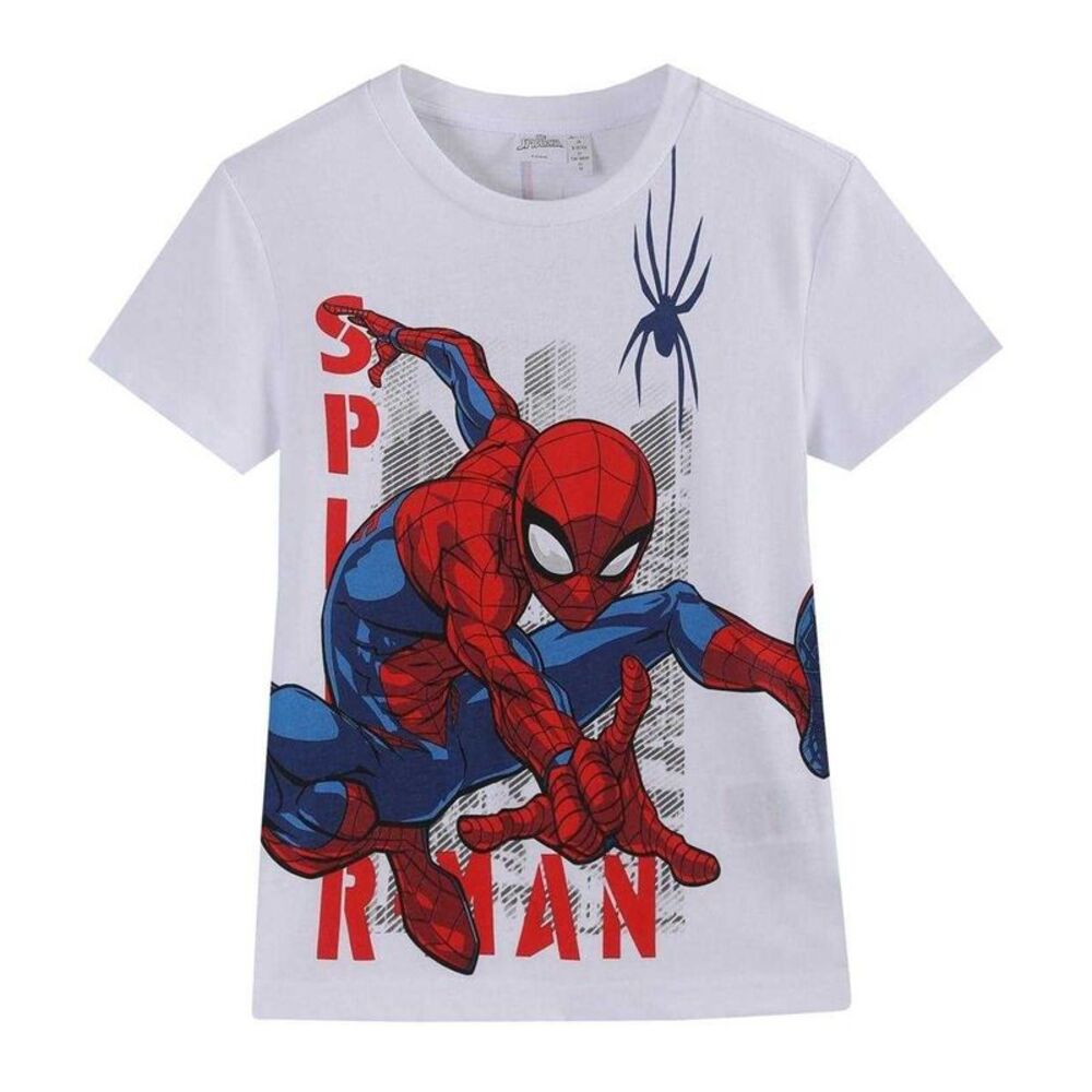 Spider-Man Childrens/Kids Graphic Short-Sleeved T-Shirt / White/Red